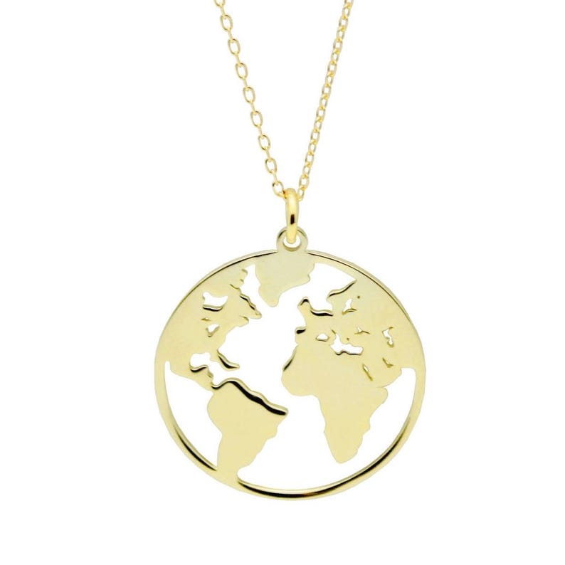 Globe Necklace, Earth Necklace, Boho Jewelry, Silver Necklace, Gold Plated Necklace, Globe Pendant, Globe Choker, World Map Necklace Gold
