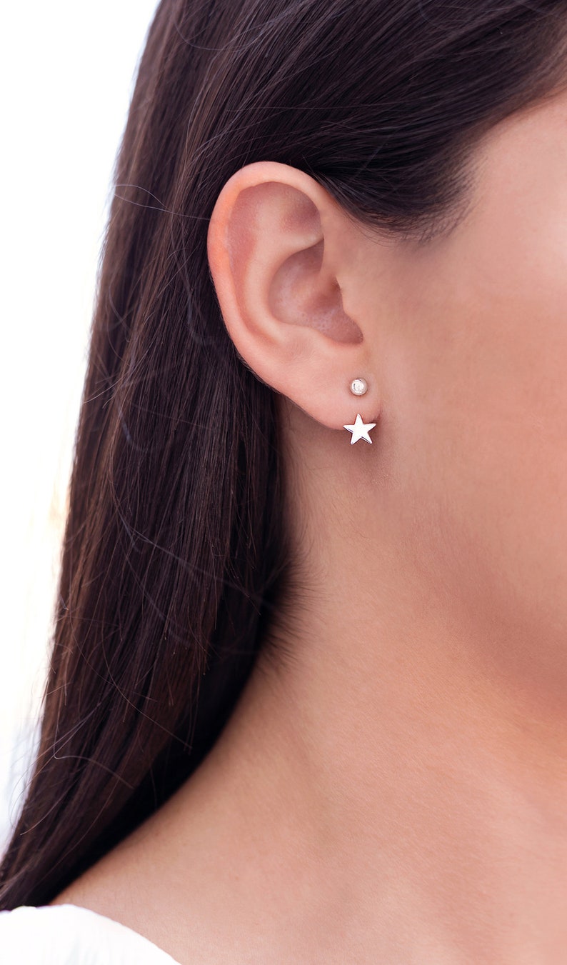 Star Ear Jacket Stud Ear Jacket Ball and Star Earrings Etsy