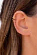 Dainty Double Band Black CZ Ear Cuff Earrings 