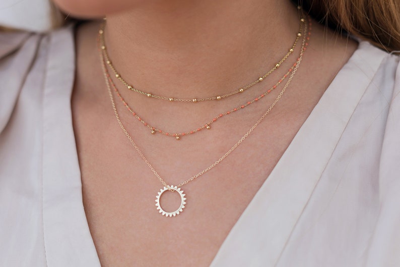 Dainty Ball Charms Chain Choker Necklace Etsy