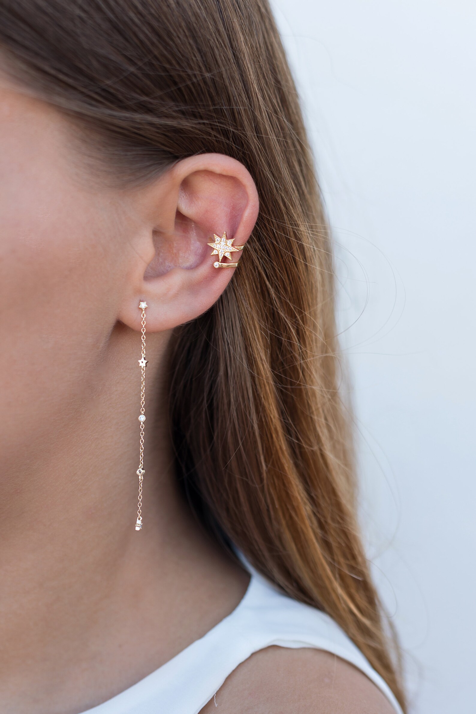 ear cuff con agujero