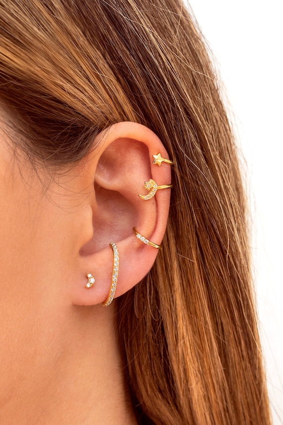 D. Louise Moon Stud Earrings