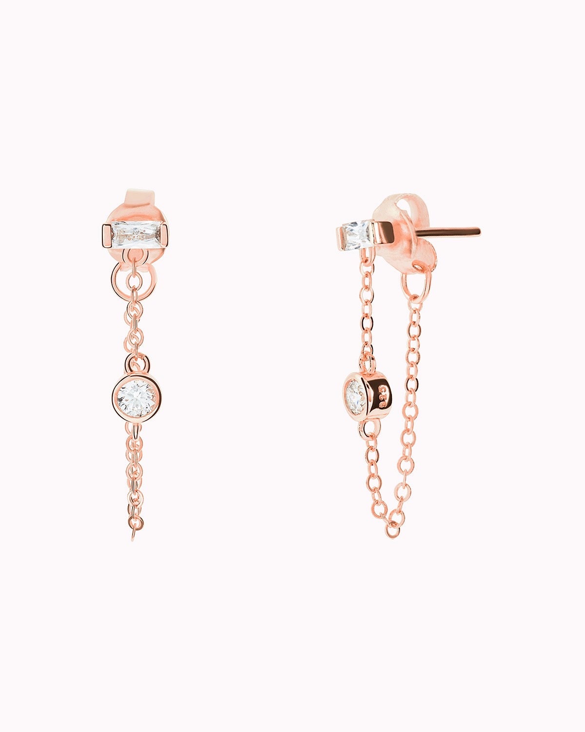 人気ブランド【PAVOI】CZ Dainty Stud Dangle Chainピアスセット Amazon.com: PAVOI Rhodium Plated Delicate Navette CZ Chain