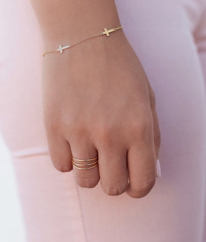 Minimalist & Dainty Triple Band Ring image 7