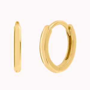 Dainty Round Edges Smooth Huggie Hoop Earrings zdjęcie 2