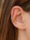 Beaded & Smooth 4 Bands Conch Ear Cuff Earrings