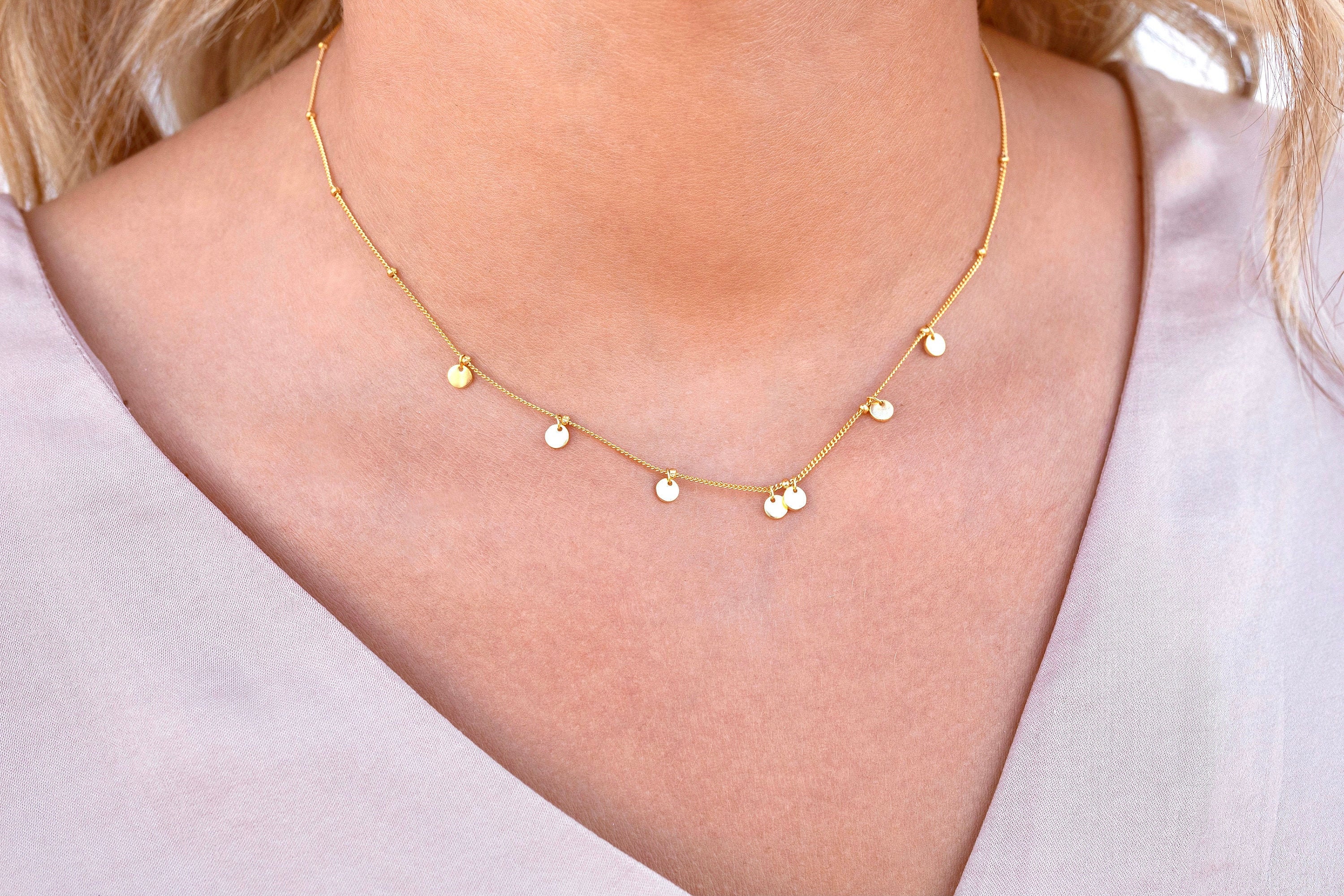 Ball Chain Necklace With Small Coin 