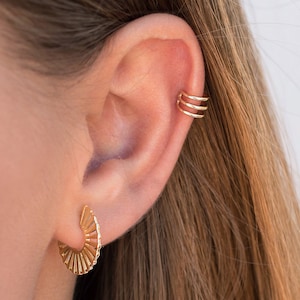 Minimalist Triple Band Ear Cuff Earrings image 9