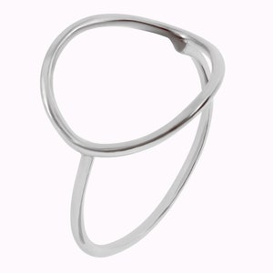 Anello cerchio grande, anello cerchio, anelli minimalisti, anello silhouette cerchio, anelli d'argento, anelli d'argento da donna Argento