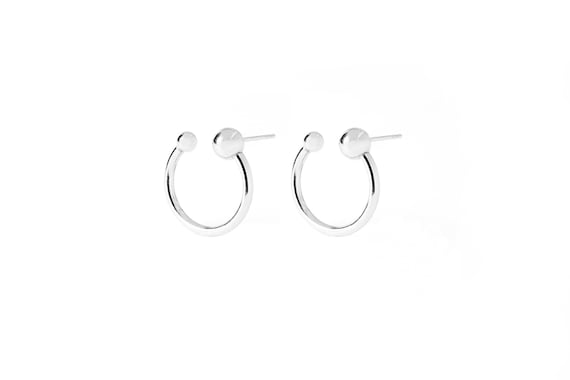 Orecchini A Cerchio Da Uomo, Orecchini A Cerchio A Tubo Piatto Da - Foto 5