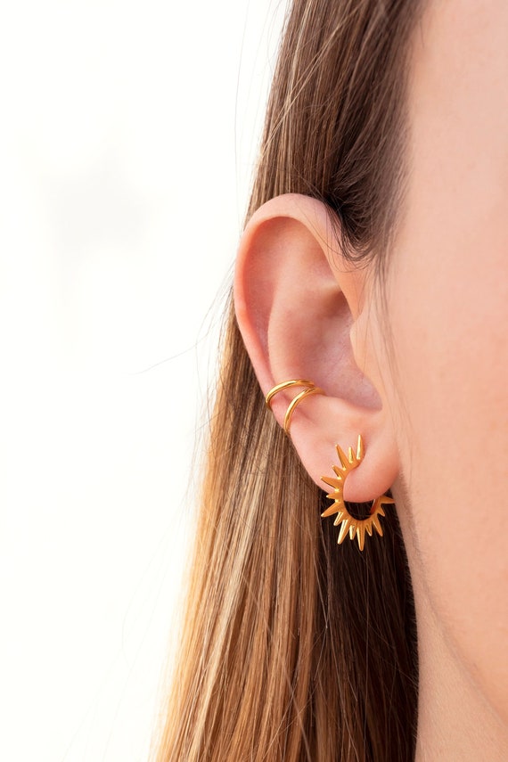 Sun hoop earrings best sale