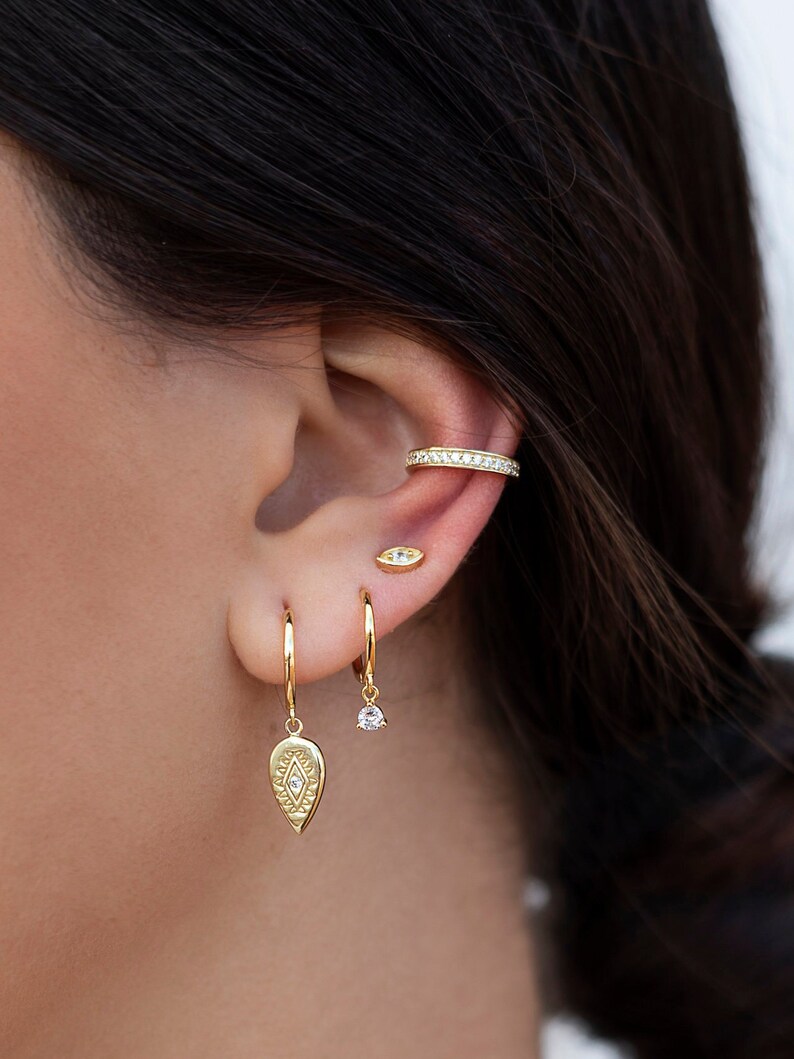 Dainty & Minimalist CZ Conch Ear Cuff Earrings Etsy