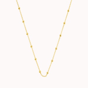 Dainty Ball Charms Chain Choker Necklace Ouro