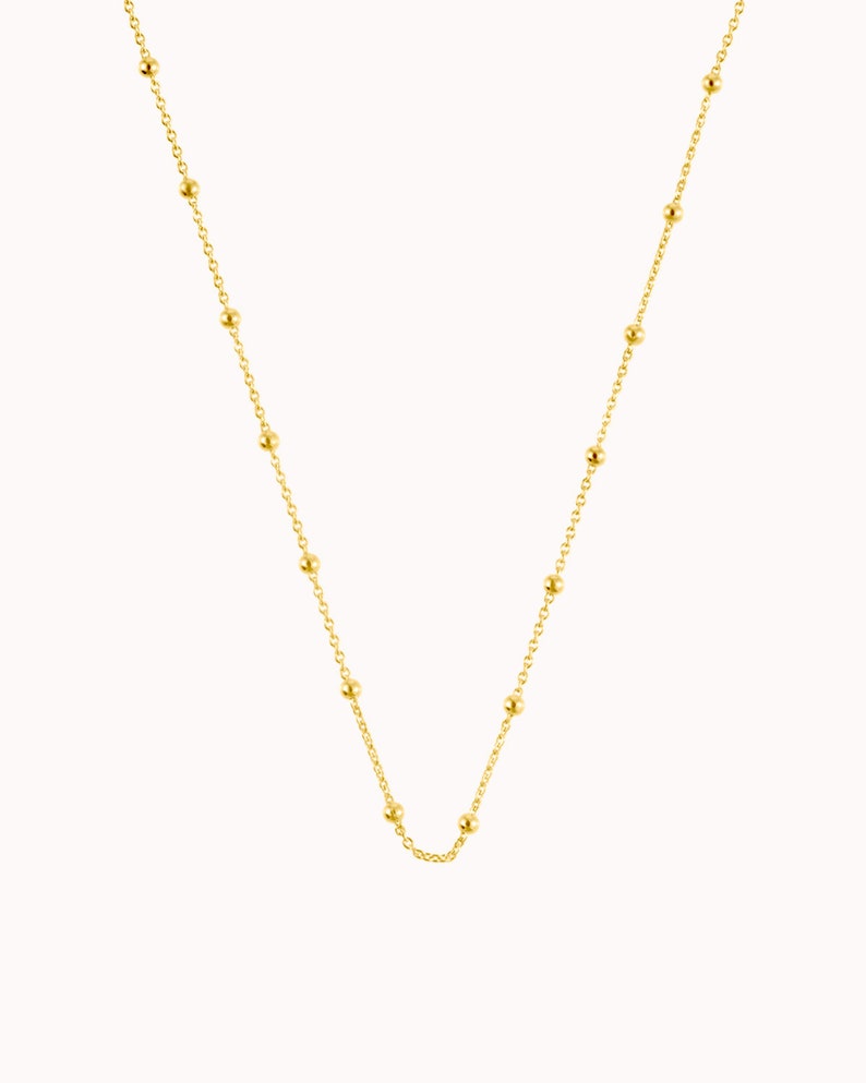 Dainty Ball Charms Chain Choker Necklace Ouro