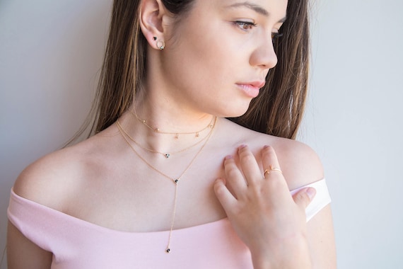 【初回限定】 Long Necklace Silver Pendant, Zircon Necklace, Y Necklace, アクセサリー