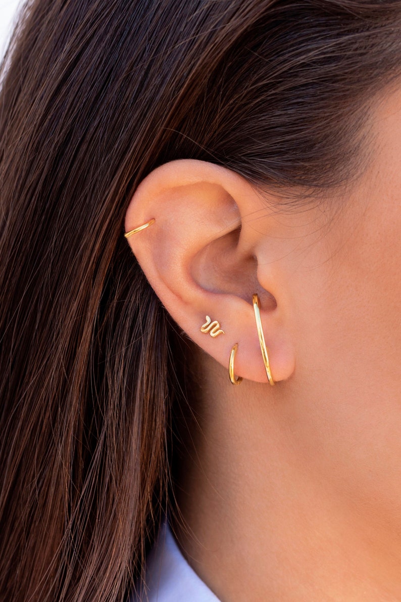 Small snake-shaped stud earrings 