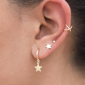 Minimalist Star Shaped Stud Earrings Large size image 6