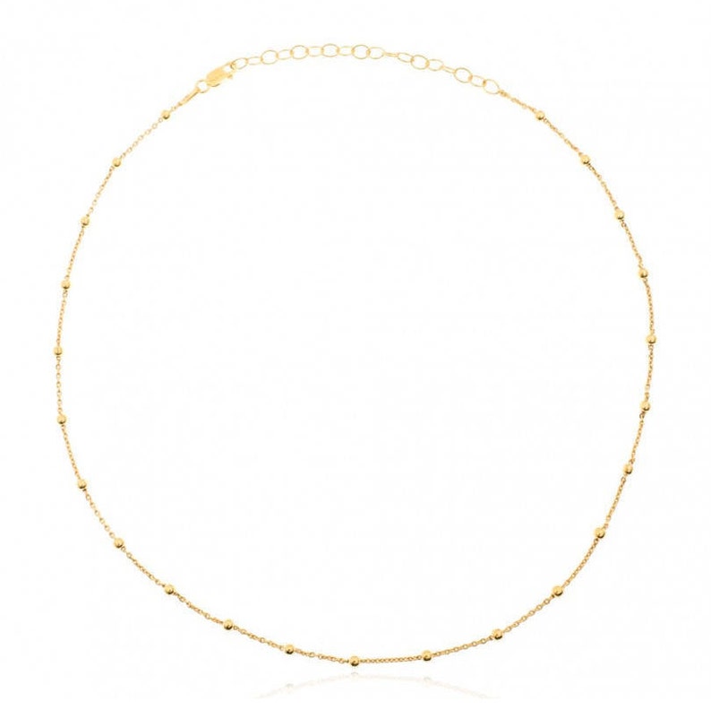 Dainty Ball Charms Chain Choker Necklace Etsy