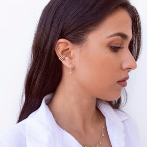 Dainty & Tiny Pave CZ Safety Pin Stud Earrings image 6