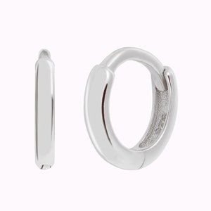 Minimalist & Tiny Second Hole Helix Silver Hoop Earrings Two sizes available: 6 mm and 9 mm image 4