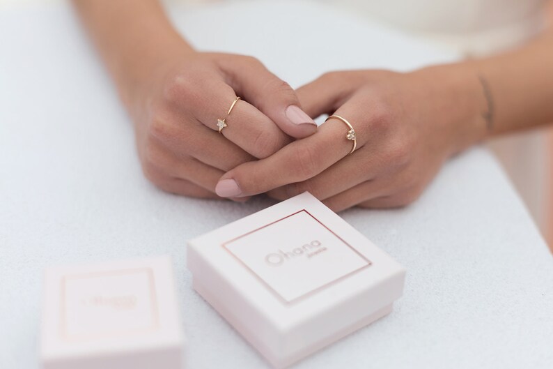 Modern Rings Minimalist Ring Zirconia Clover Ring Silver Rings Ring Balls of Zirconia Fine Ring with Zirconiites