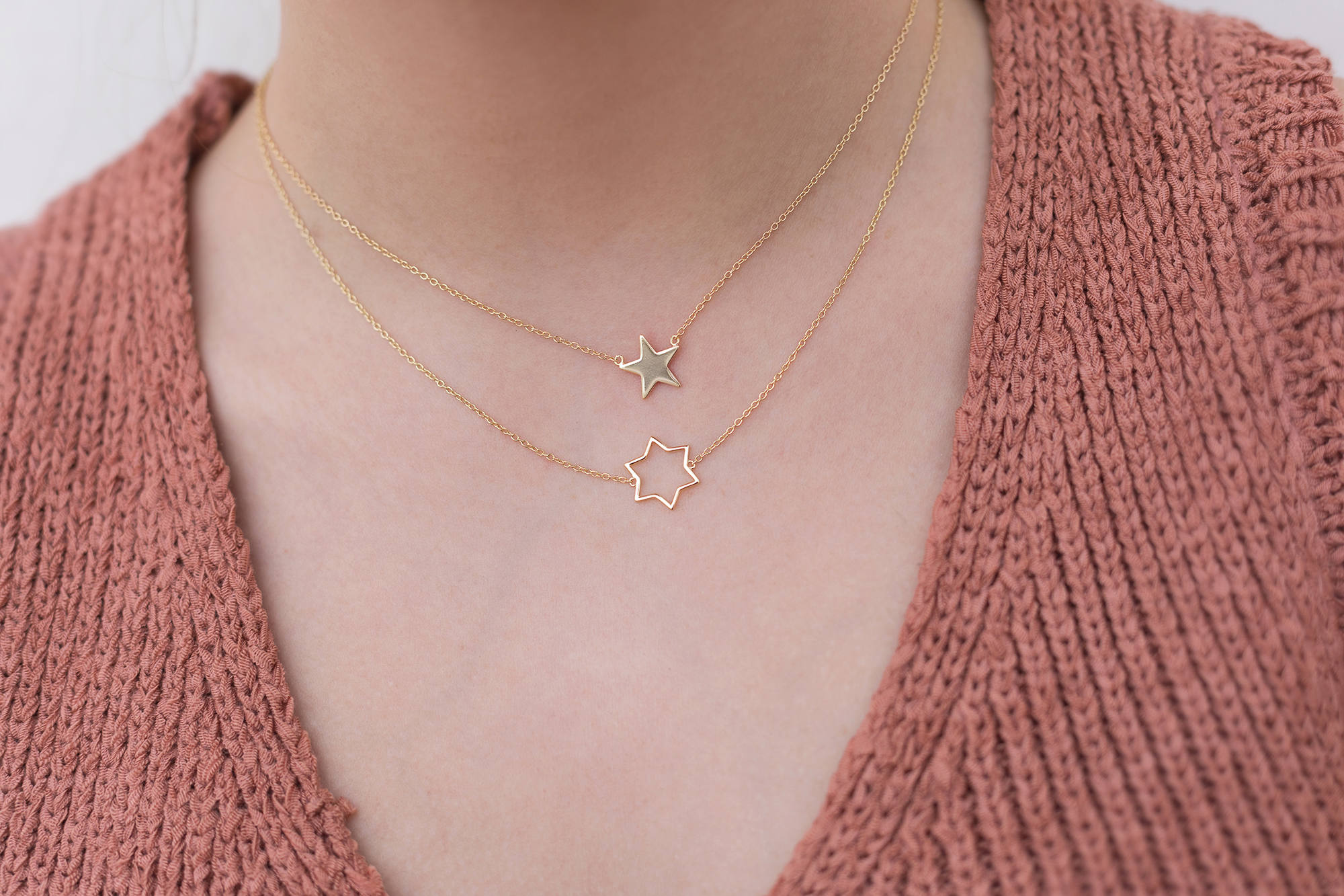 Star Necklace Cutout Star Pendant Star Choker Minimalist Etsy