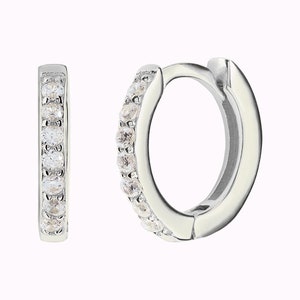 Minimalist & Dainty CZ Second Hole Huggie Hoop Earrings Two sizes available image 5