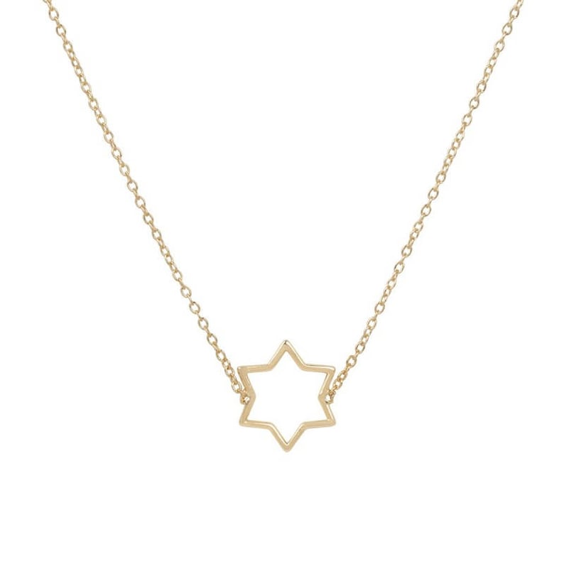 Star Necklace Cutout Star Pendant Star Choker Minimalist Etsy