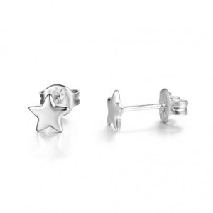 Minimalist Star Shaped Stud Earrings Large size Silver
