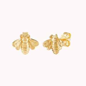 Pendientes stud grande en forma de abeja Oro