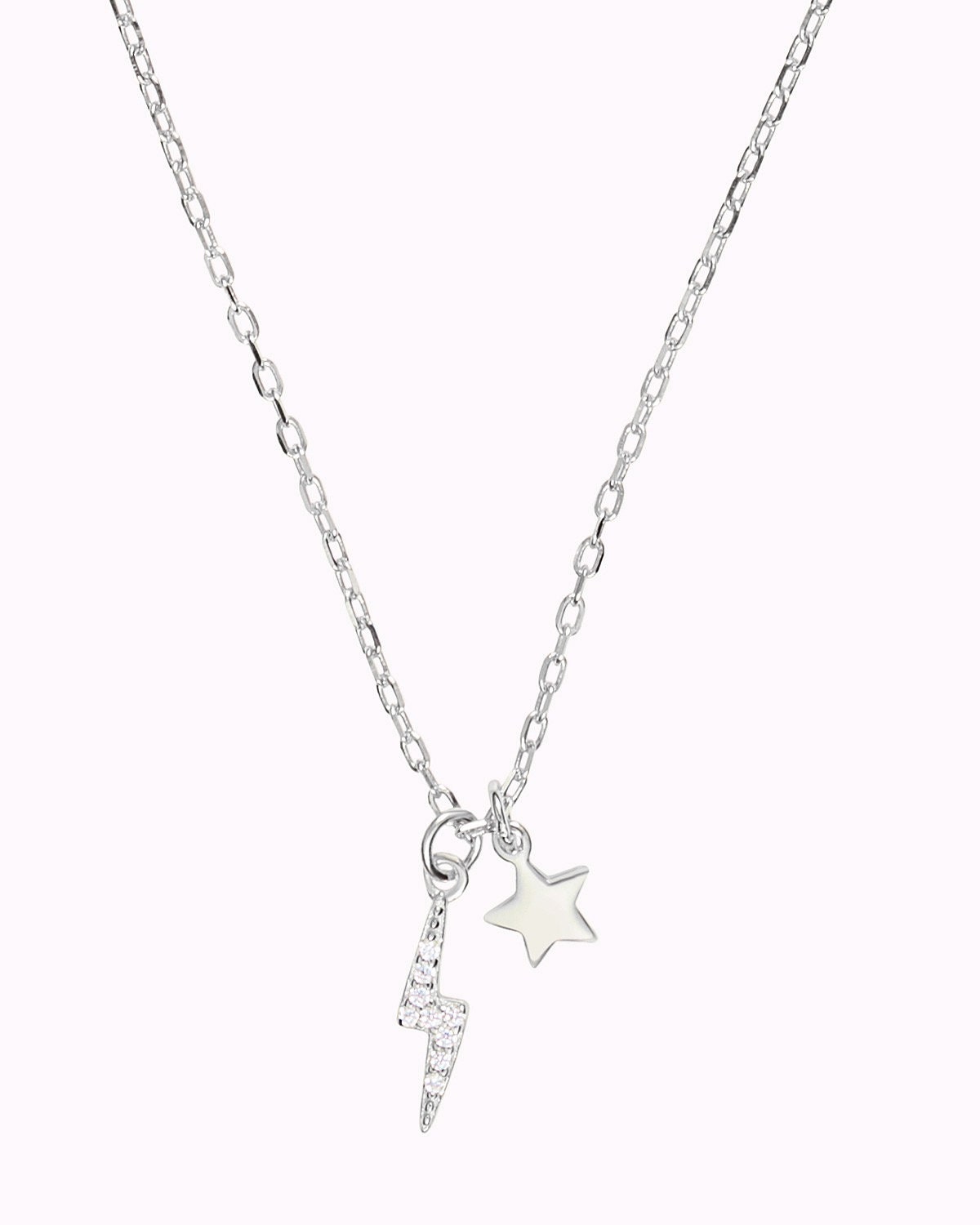 necklace / silver tiny LIGHTNING BOLT charm on fine chain – LOST WAX STUDIO  NYC - made in nyc