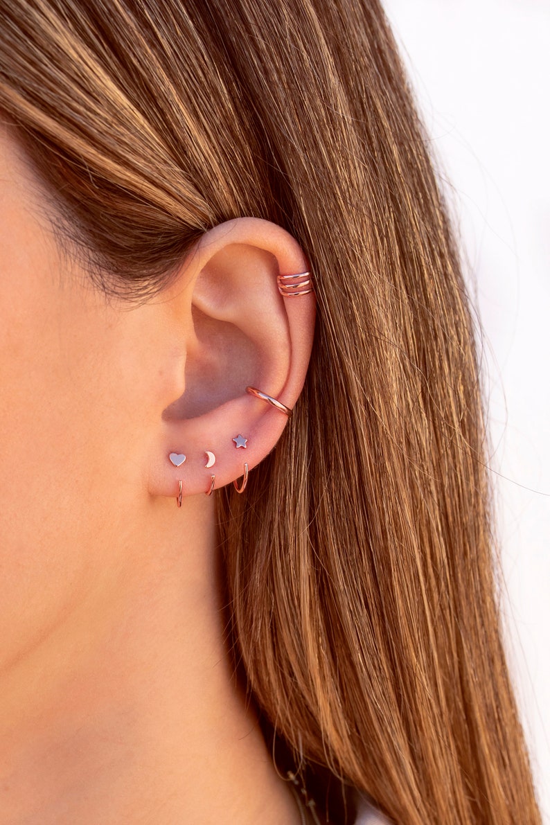 Minimalist Triple Band Ear Cuff Earrings image 5