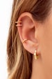 Huggie hoop earrings with coin charms 