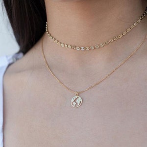 Globe Necklace, Earth Necklace, Boho Jewelry, Silver Necklace, Gold Plated Necklace, Globe Pendant, Globe Choker, World Map Necklace image 10