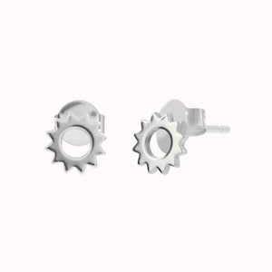 Boucles doreilles Sun stud, boucles doreilles silhouette Sun, boucles doreilles Circle, boucles doreilles Sun, Petites boucles doreilles, boucles doreilles argentées minimalistes Argent