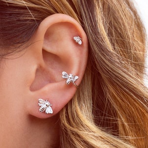 Dainty & Tiny Bee Shaped Ear Cuff Earrings image 3