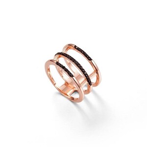Zircon Ring, Triple zircon ring, Wide zircon ring, Minimalist jewelry, cz rings, Boho jewelry, Trendy ring, White zircon ring, Silver rings image 6