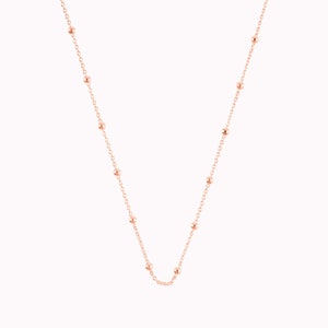 Dainty Ball Charms Chain Choker Necklace Ouro rosa