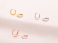 Minimalist & Dainty CZ Second Hole Huggie Hoop Earrings - Two sizes available product logo