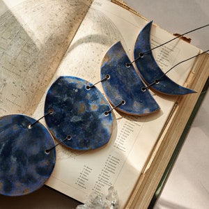 Ceramic moon phases wall hanging Pottery wall hanging image 6