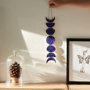 Ceramic moon phases Astronomy lover gift Crescent moon Celestial décor