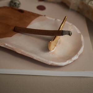 Ceramic moon plate, Palo Santo holder, jewelry dish image 5