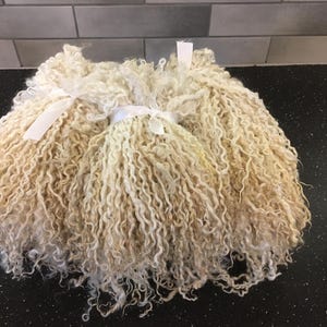 Rizos Teeswater: Rizos de cordero de piel de oveja. Lavado en caliente para manualidades, fieltro y cabello de muñecas.
