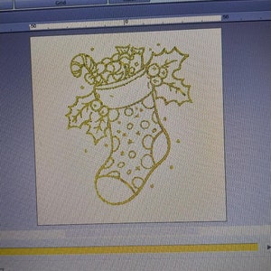 stocking embroidery outline 4x4 hoop