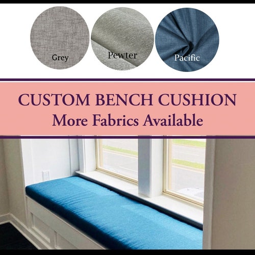 Custom Bench Cushion Cover With Piping Zippered Cushion Etsy
