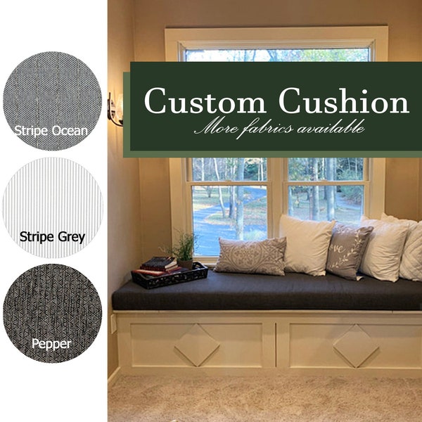 Cushion Custom 4" Thick - Indoor Bench, Window Seat Cushion, Nook Cushion, Custom Seat Cushion, Mudroom Bench Cushion