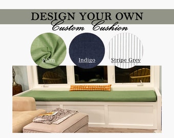 Custom Bench Cushion 3" Thick - Indoor Cushion - Banquette Nook Cushion