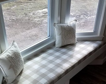 Bay Window Seat Cushion, Trapezoid Bench Seat, Custom Cushion, Chair Pad, Bay Window Cushion, Bench Seat