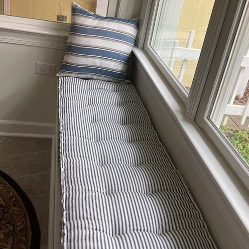Custom Farmhouse Tufted Bench Cushion Indoor Etsy