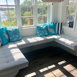 Window or Bench Seat Cushions - Custom Made - Kitchen Banquette Cushions - Dining Bench Cushions - Tufted Cushions